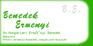 benedek ermenyi business card